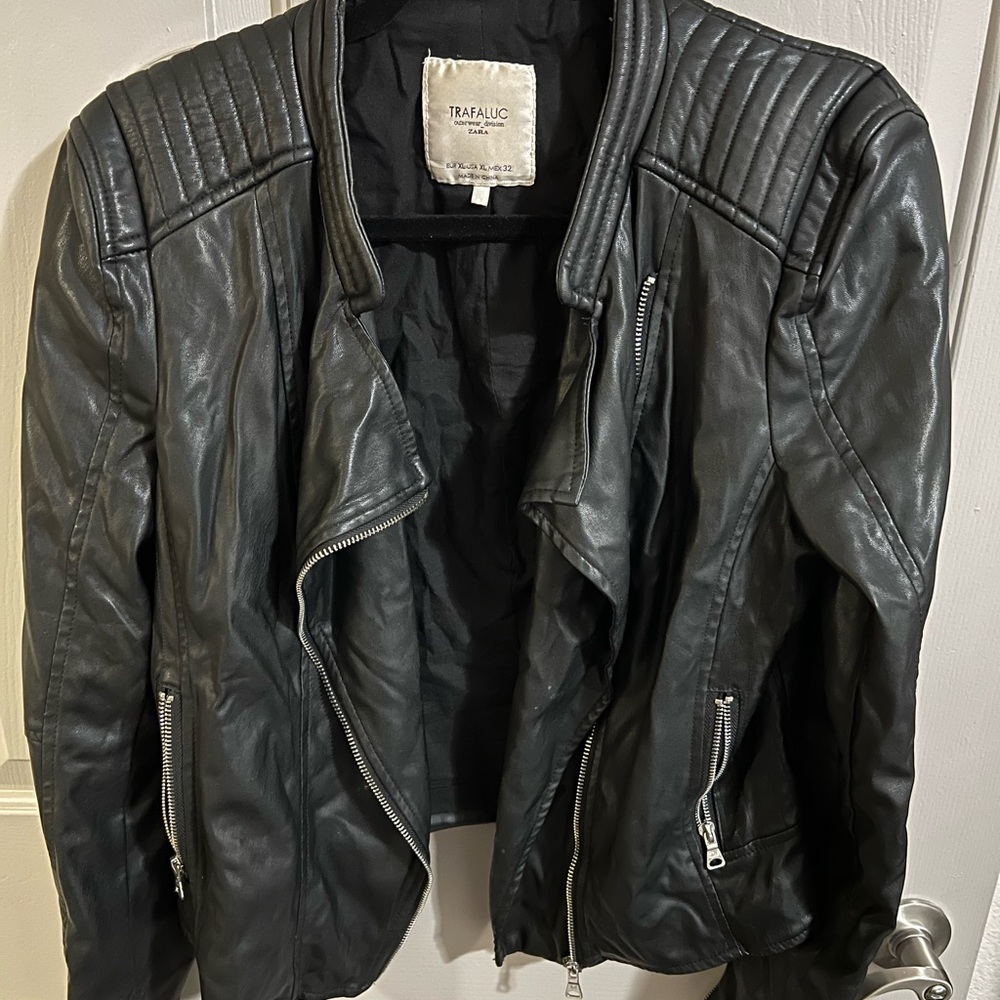 Black leather jacket